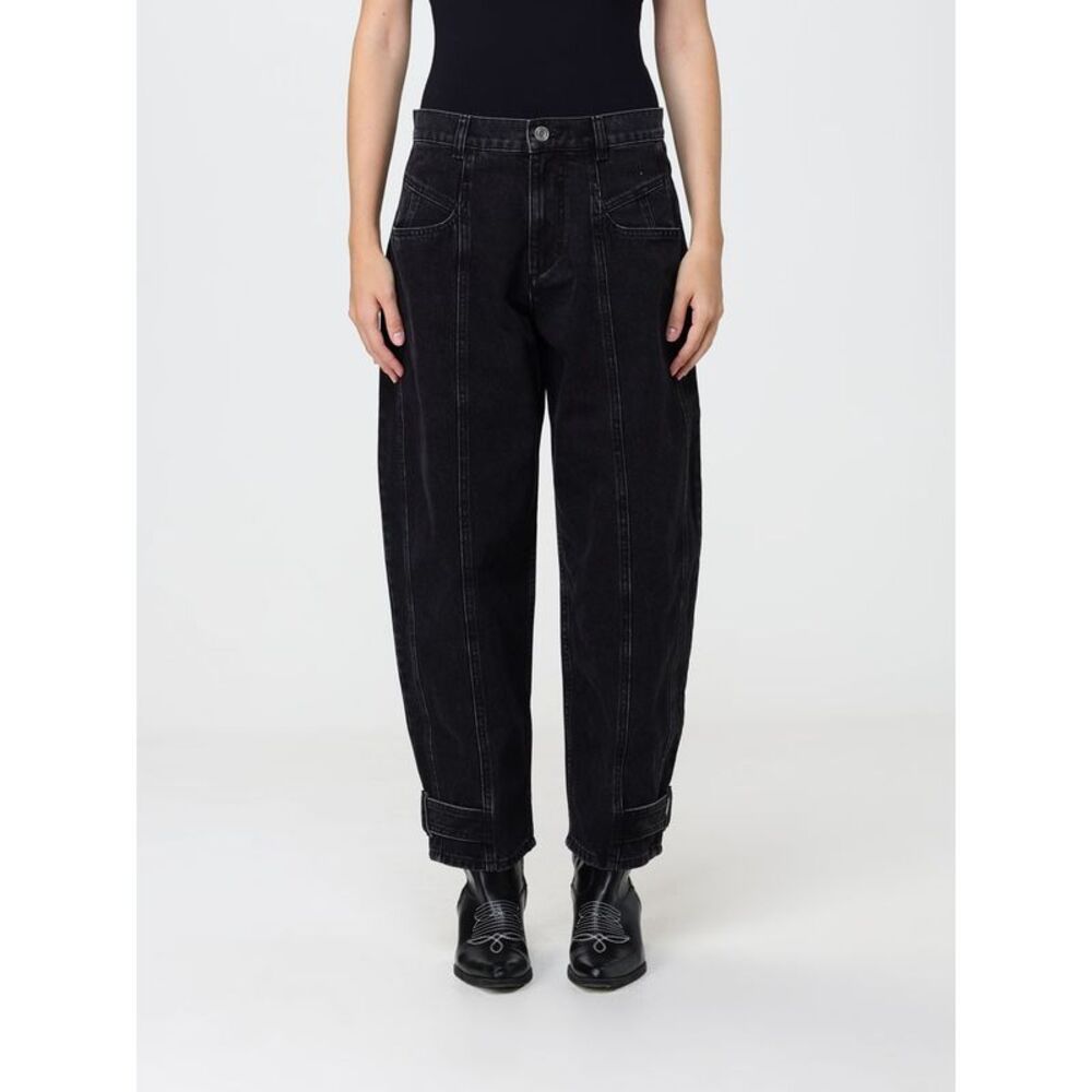 Isabel Marant Women Isabel Marant Leja Mid-Rise Cotton Denim Baggy Jeans